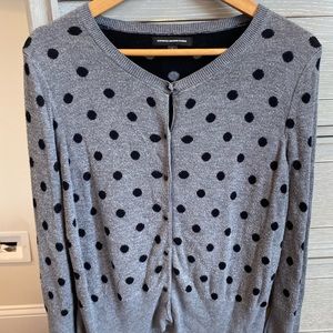 Express gray and black polka dot black sweater
